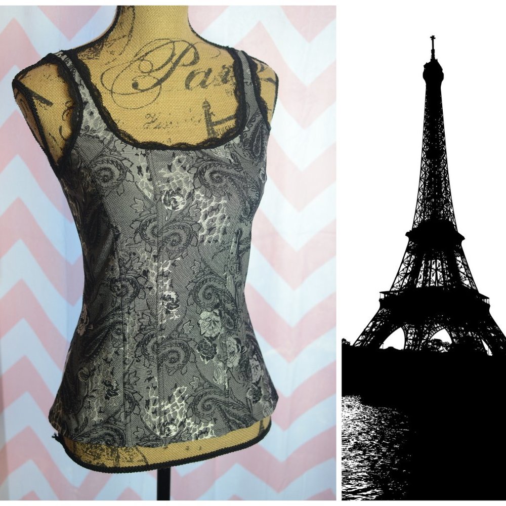White House Black Market Small Faux Corset Tank